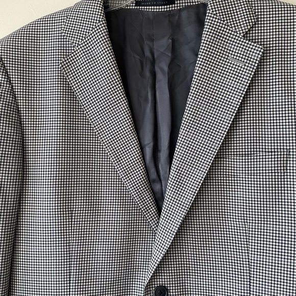 Luigi Bianchi Mantova Contemporary Men’s Checked Virgin Wool Blazer Size 42L - Picture 10 of 12
